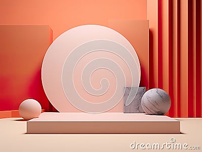 This compelling image features a 3D podium set within a studio environment Stock Photo