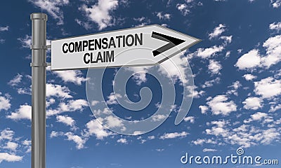 Compensation claim traffic sign Stock Photo