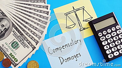 Compensatory Damages is shown using the text Stock Photo