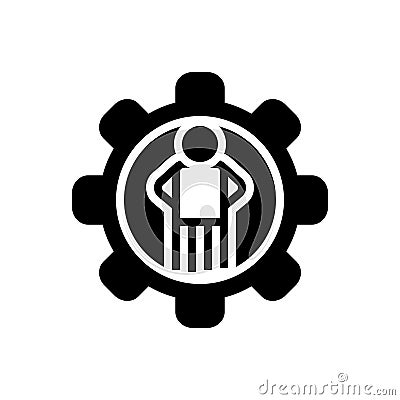 Black solid icon for Competence, competency and mightiness Stock Photo