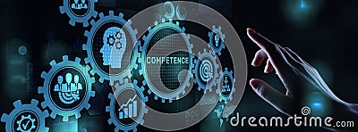 Competence Skill Personal development Business concept on virtual screen. Stock Photo