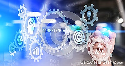 Competence Skill Personal development Business concept on virtual screen. Stock Photo