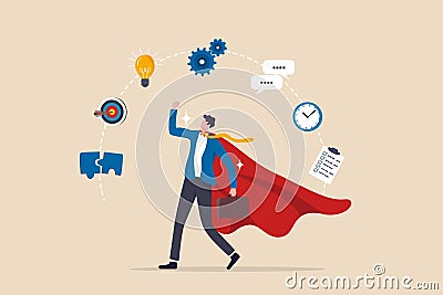 Competence skills or ability for work responsibility, professional, work experience, capability or qualification for job or career Vector Illustration