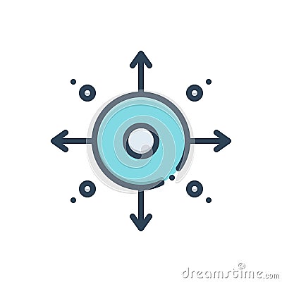 Color illustration icon for efficiency, target and performance Cartoon Illustration