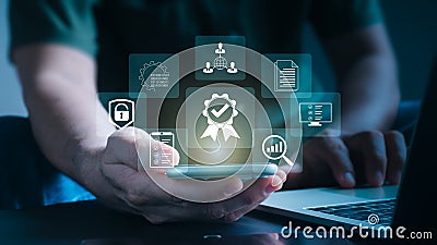 Competencies include cloud computing, the internet, and customer support. A technology strategy for digital transformation, data Stock Photo