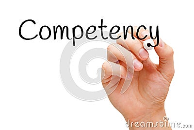 Competency Hand Black Marker Stock Photo