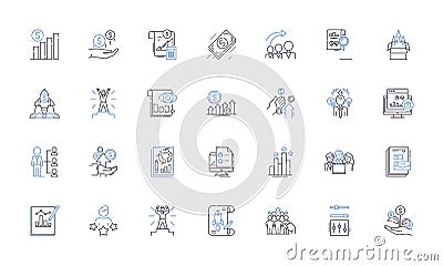 Competency line icons collection. Proficiency, Skill, Ability, Expertise, Capability, Mastery, Aptitude vector and Vector Illustration