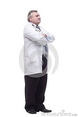 competent doctor in a white coat. isolated on a white Stock Photo