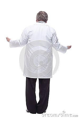 competent doctor in a white coat. isolated on a white Stock Photo