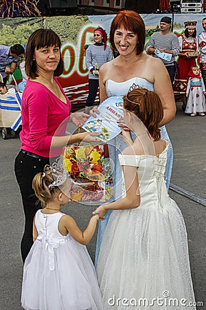 A competition for the best design of baby stroller during the celebration of city day in Gomel region of Belarus. Editorial Stock Photo