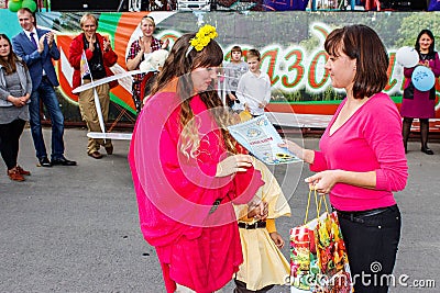 A competition for the best design of baby stroller during the celebration of city day in Gomel region of Belarus. Editorial Stock Photo