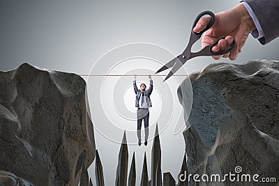 The competition concept with hanging businessman Stock Photo