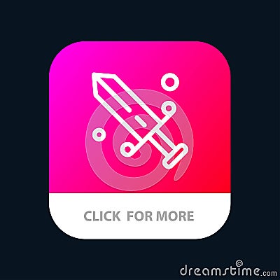 Competition, Fencing, Mask, Olympic Mobile App Button. Android and IOS Line Version Vector Illustration
