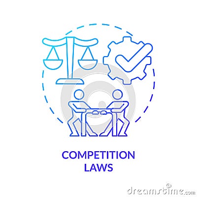 Competition laws blue gradient concept icon Vector Illustration