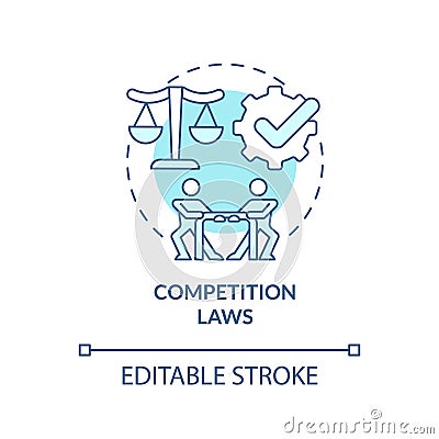 Competition laws turquoise concept icon Vector Illustration