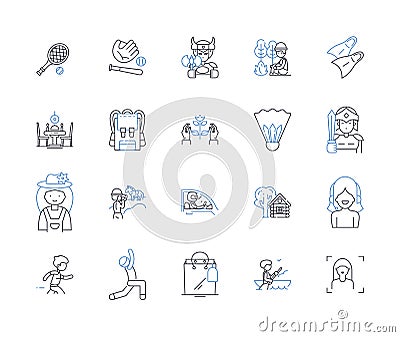 Competition line icons collection. Rivalry, Contest, Battle, Challenge, Matchup, Showdown, Duel vector and linear Vector Illustration