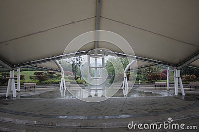 The competition of sail structure in the garden(Wuhu,China) Editorial Stock Photo