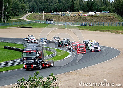 Competitions of lorry Editorial Stock Photo