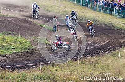 Competitions in races on motorcycles Editorial Stock Photo