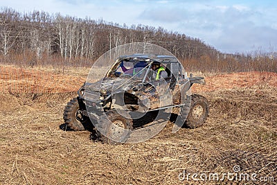 Competitions -a test to test the endurance of cars on off-road terrain. Editorial Stock Photo