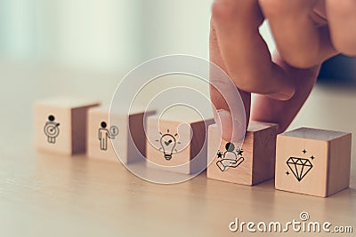 Competitive advantage concept. Superior in terms of quality, cost, innovation or efficiency. Stock Photo