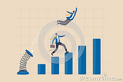 Competitive advantage or innovation to outsmart and overtake business winning, strategy or smart way to win business or career Vector Illustration