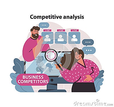 Competitive analysis concept. Vector Illustration