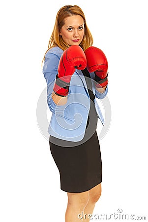 Competitive business woman Stock Photo