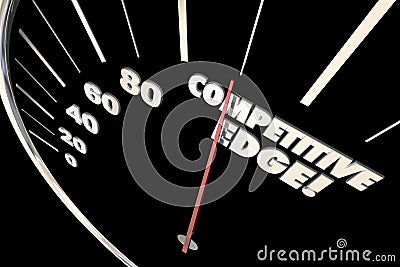 Competitive Edge Advantage Speedometer Words Stock Photo