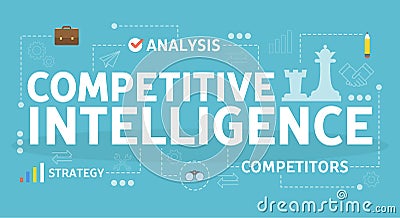Competitive intelligence concept. Idea of business organization Vector Illustration