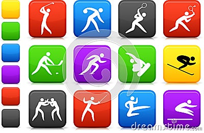 Competitive and Olympic sports icon collection Vector Illustration