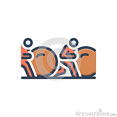 Color illustration icon for Competitor, contestant and candidate Cartoon Illustration