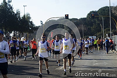 Competitors running in a marathon Stock Photo