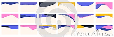 Compilation of assorted shapes suitable for web page headers or footers. Design template acting as a separator on a Vector Illustration