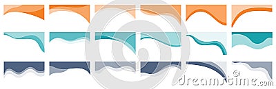 Compilation of assorted shapes for web page headers or footers. Design template serving as a separator on a landing page Vector Illustration