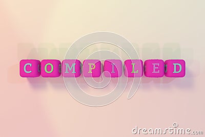 Compiled computer ICT keyword. For web page, graphic design, texture or background. Stock Photo