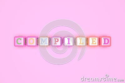 Compiled computer ICT keyword. For web page, graphic design, texture or background. Stock Photo