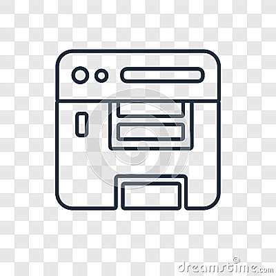 Compiler concept vector linear icon isolated on transparent back Vector Illustration