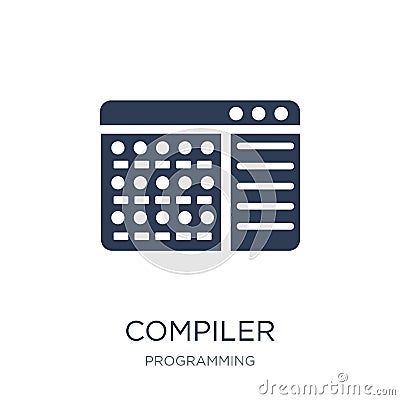 Compiler icon. Trendy flat vector Compiler icon on white background from Programming collection Vector Illustration