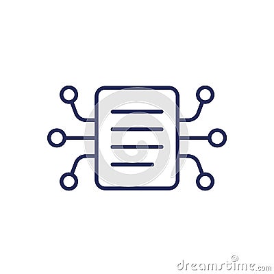 compiling data line icon with a document Vector Illustration