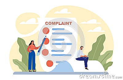 Complaint concept. Dissatisfaction of product or service, Vector Illustration