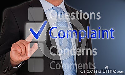 Complaint Touchscreen Stock Photo