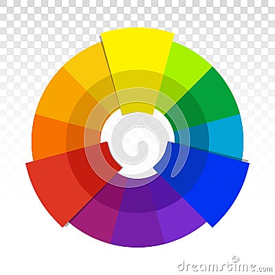 Complementary color wheel flat vector icon for apps and websites Vector Illustration