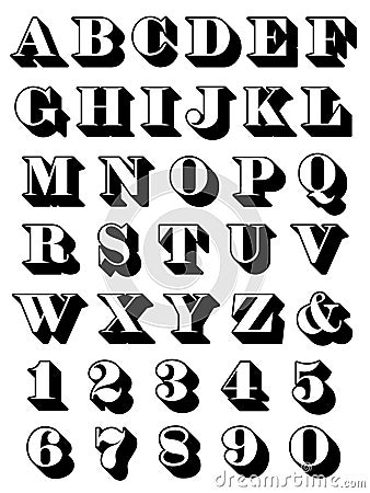 Complete alphabet set uppercase serif Vector Illustration