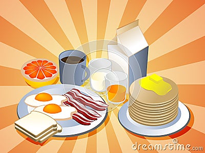 Complete breakfast Vector Illustration