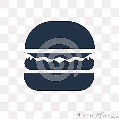 Complete Hamburger vector icon isolated on transparent background, Complete Hamburger transparency concept can be used web and m Vector Illustration