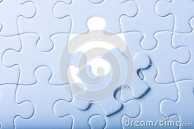Complete missing jigsaw puzzle Stock Photo