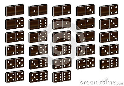 Wooden Dominoes Set Vector Illustration
