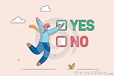 Complete task concept. Accomplishment or project done checklist, success or achievement checkbox, job done, happy Vector Illustration