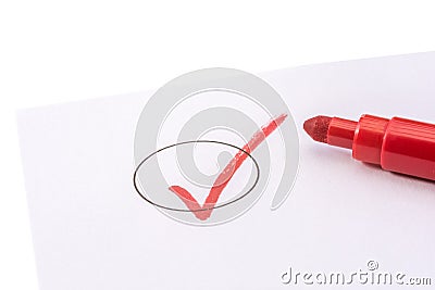 Completed checklist on exempt form Stock Photo